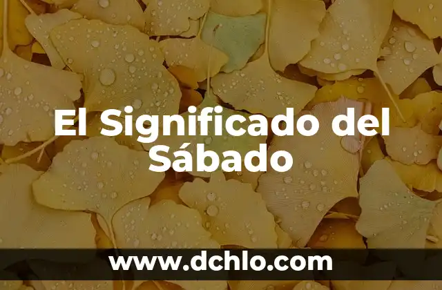 Significado de Siglas TCC en Derecho 6 El Significado del Sábado