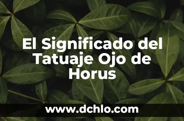 El Significado del Tatuaje de una Cruz 8 El Significado del Tatuaje Ojo de Horus