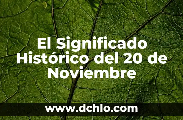 Explora el significado de IND y sus siglas 6 El Significado Histórico del 20 de Noviembre