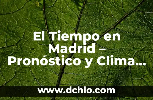 Presentador del Tiempo en la 1: Todo sobre el Profesionista que Predice el Clima 7 El Tiempo en Madrid – Pronóstico y Clima Actual