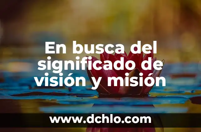 La Misión de la Catequista: Un Rol Fundamental en la Educación Religiosa 3 En busca del significado de visión y misión