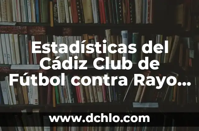 Alineaciones del Rayo Vallecano vs Real Madrid: Análisis y Previsiones 8 Estadísticas del Cádiz Club de Fútbol contra Rayo Vallecano en la Liga Española