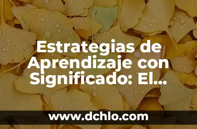 El Significado de Mora 7 Estrategias de Aprendizaje con Significado: El Camino hacia el Éxito