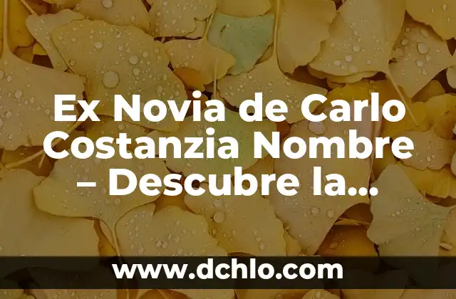 C贸mo hacer para reconquistar a mi ex 7 Ex Novia de Carlo Costanzia Nombre – Descubre la Verdadera Identidad