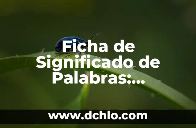 El Otoscopio: Una Herramienta Esencial en la Medicina 5 Ficha de Significado de Palabras: Herramienta para el Análisis Lexical