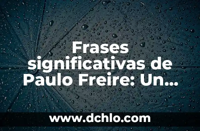 El Significado del Valor de la Sabiduría 8 Frases significativas de Paulo Freire: Un legado de sabiduría