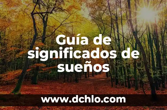 Guía de significados de sueños