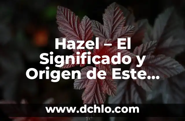 Hocico Significado de la Palabra - Descubre su Origen y Usos 8 Hazel – El Significado y Origen de Este Nombre