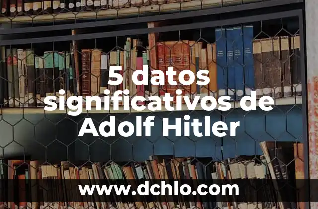 5 datos significativos de Adolf Hitler