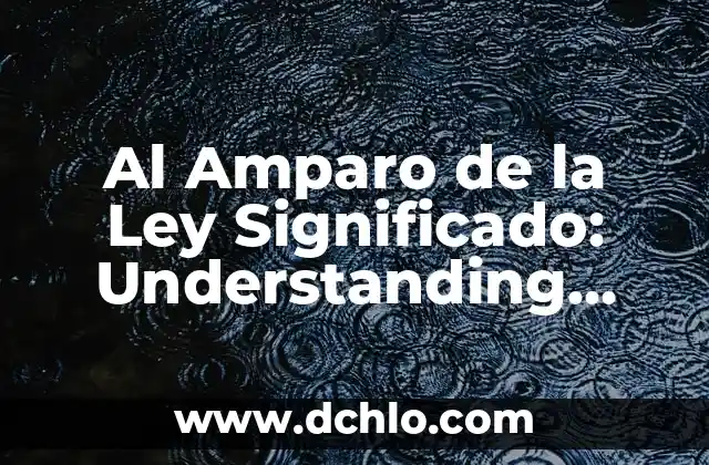 Al Amparo de la Ley Significado: Understanding Legal Protection