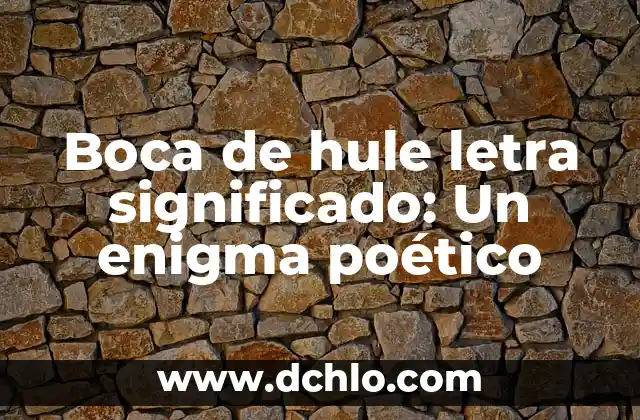 Boca de hule letra significado: Un enigma poético