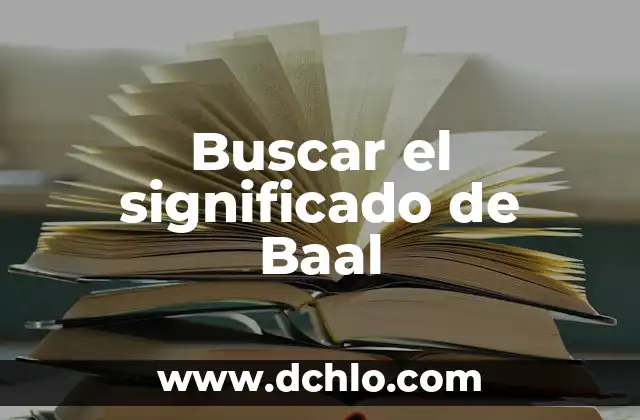 Buscar el significado de Baal