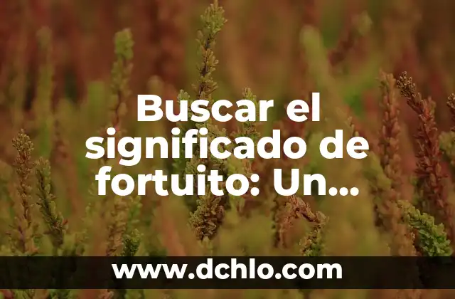 Buscar el significado de fortuito: Un concepto esencial en múltiples contextos