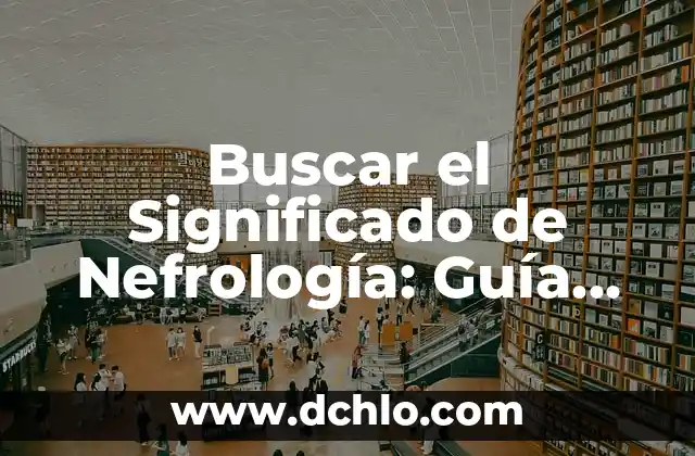 Buscar el Significado de Nefrología: Guía Completa y Detallada