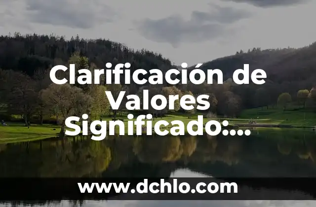 Clarificación de Valores Significado: Entendiendo su Importancia