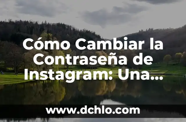 Cómo Cambiar la Contraseña de Instagram: Una Guía Detallada