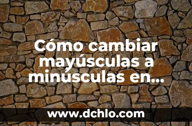 Cómo cambiar mayúsculas a minúsculas en Word de manera sencilla