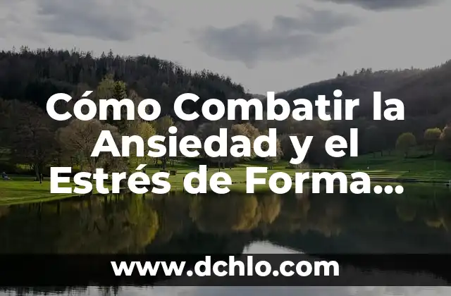 Cómo Combatir la Ansiedad y el Estrés de Forma Eficiente y Saludable