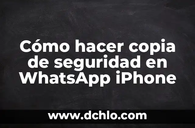 Cómo hacer copia de seguridad en WhatsApp iPhone