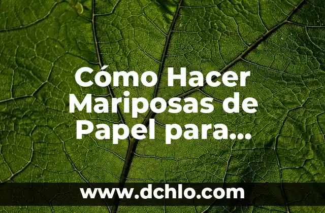Cómo Hacer Mariposas de Papel para Decorar el Cuarto