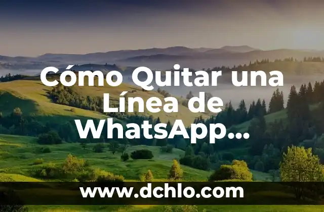 Cómo Quitar una Línea de WhatsApp Permanente y Definitivamente