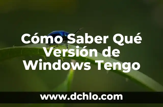 Cómo Saber Qué Versión de Windows Tengo