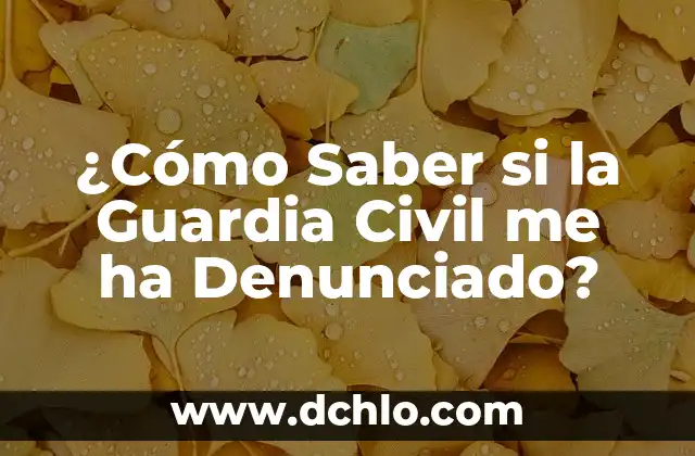 ¿Cómo Saber si la Guardia Civil me ha Denunciado?