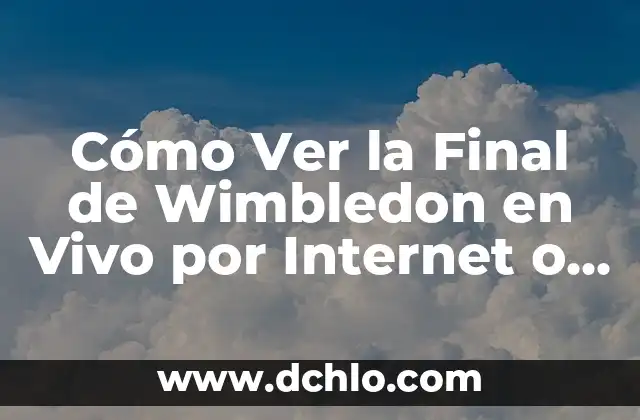 Cómo Ver la Final de Wimbledon en Vivo por Internet o TV