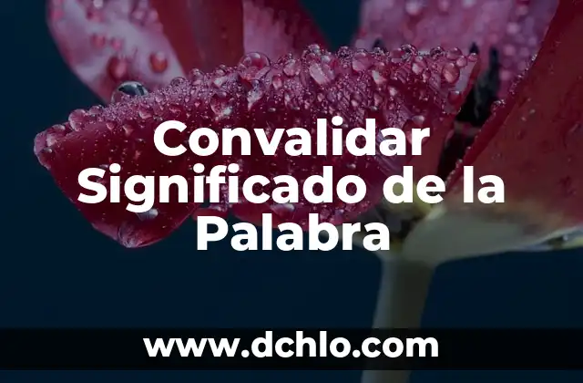 Convalidar Significado de la Palabra
