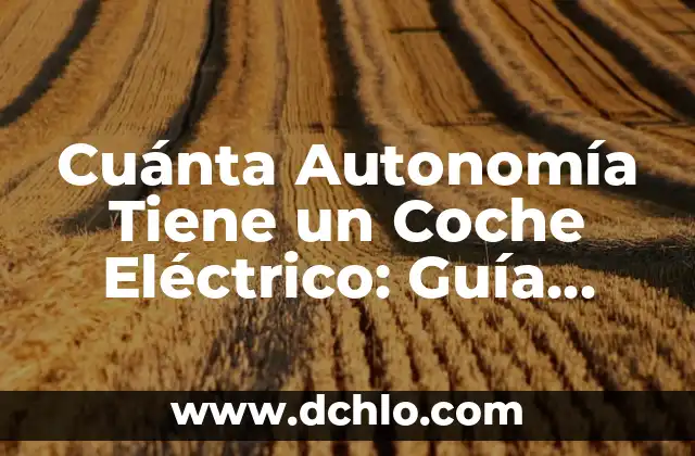 Cuánta Autonomía Tiene un Coche Eléctrico: Guía Completa