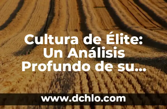 Cultura de Élite: Un Análisis Profundo de su Significado y Relevancia en la Sociedad Actual