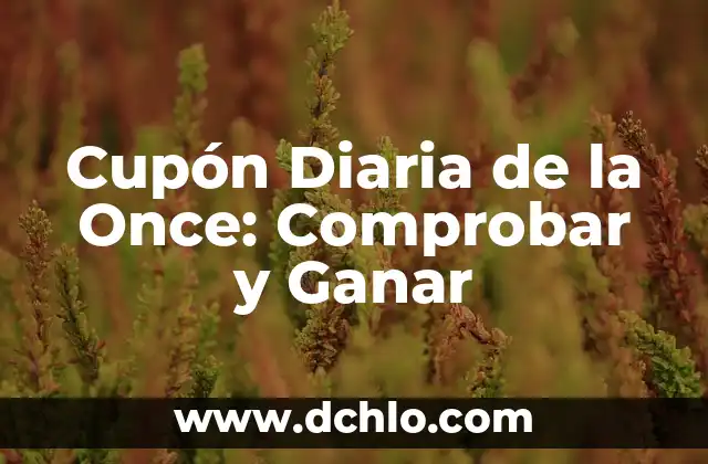 Cupón Diaria de la Once: Comprobar y Ganar