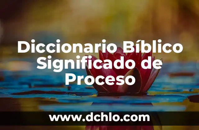 Diccionario Bíblico Significado de Proceso
