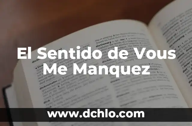 El Sentido de Vous Me Manquez