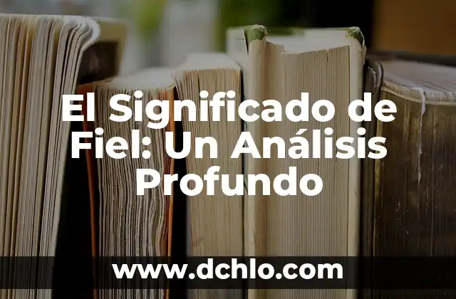 El Significado de Fiel: Un Análisis Profundo
