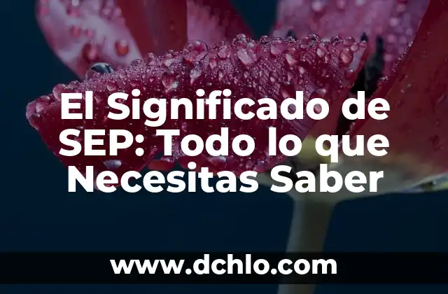 El Significado de SEP: Todo lo que Necesitas Saber