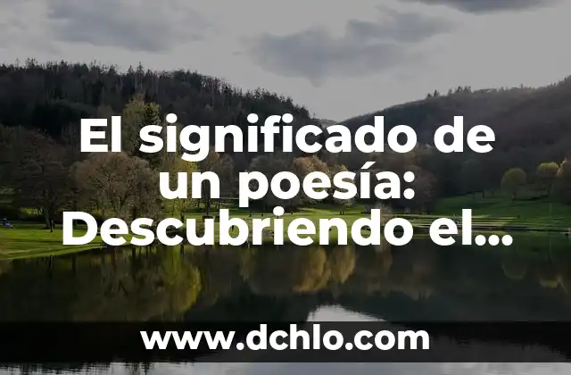 El significado de un poesía: Descubriendo el alma de la poesía