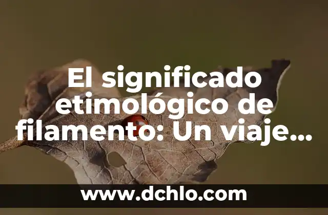 El significado etimológico de filamento: Un viaje a sus raíces lingüísticas