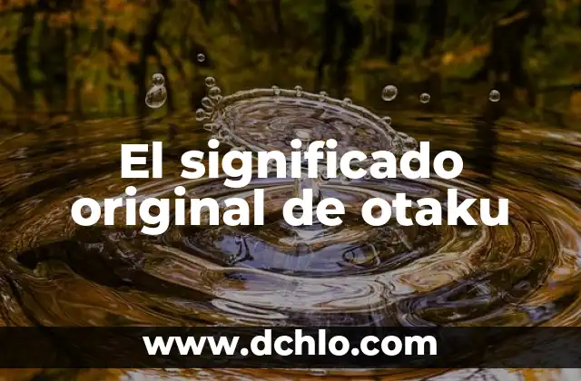 El significado original de otaku