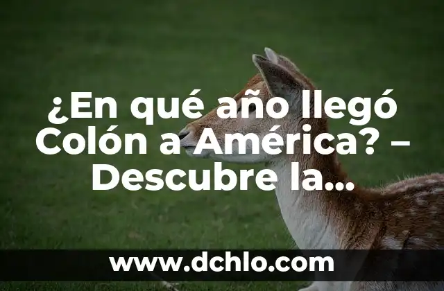 ¿En qué año llegó Colón a América? - Descubre la historia detrás del descubrimiento