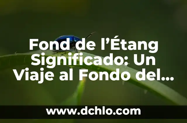 Fond de l'Étang Significado: Un Viaje al Fondo del Estanque