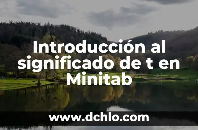 Introducción al significado de t en Minitab