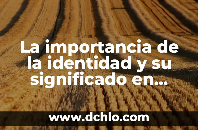 La importancia de la identidad y su significado en nuestras vidas