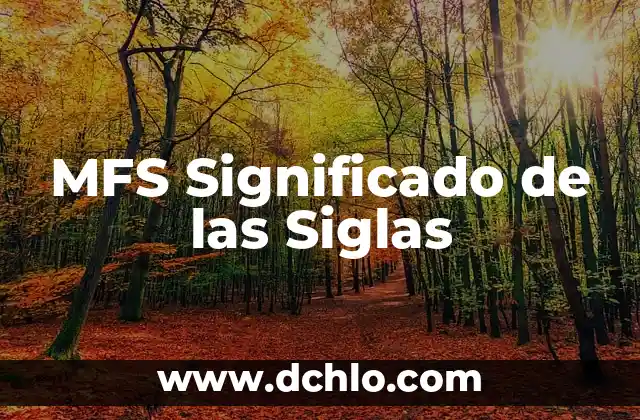 MFS Significado de las Siglas