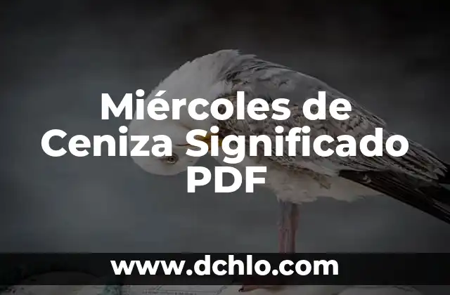 Miércoles de Ceniza Significado PDF
