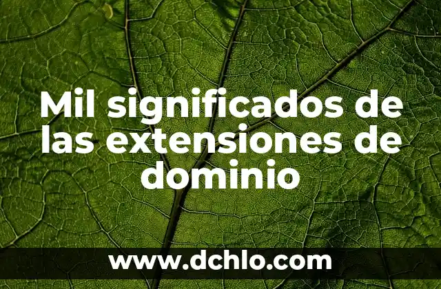 Mil significados de las extensiones de dominio