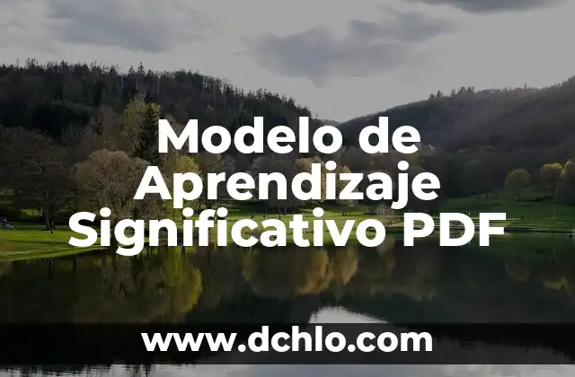Modelo de Aprendizaje Significativo PDF