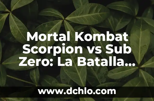 Mortal Kombat Scorpion vs Sub Zero: La Batalla Épica de los Iconos