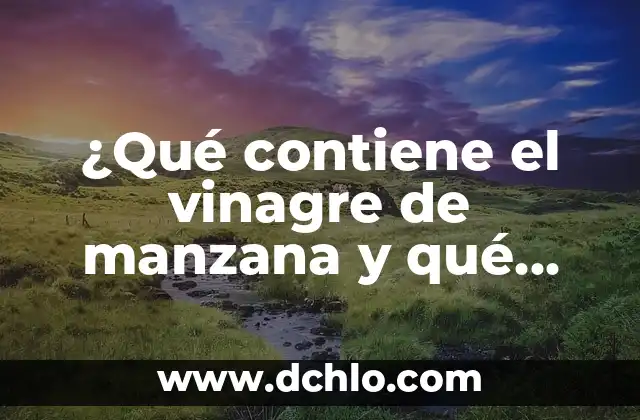 ¿Qué contiene el vinagre de manzana y qué beneficios tiene?