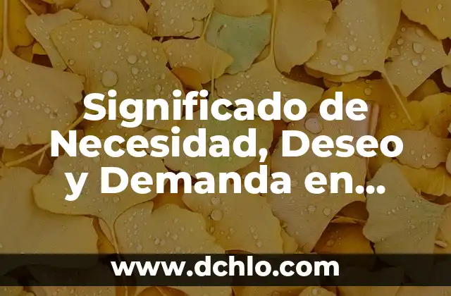 Significado de Necesidad, Deseo y Demanda en Marketing